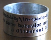 Insanity Hand Stamped Ring by donnaodesigns
