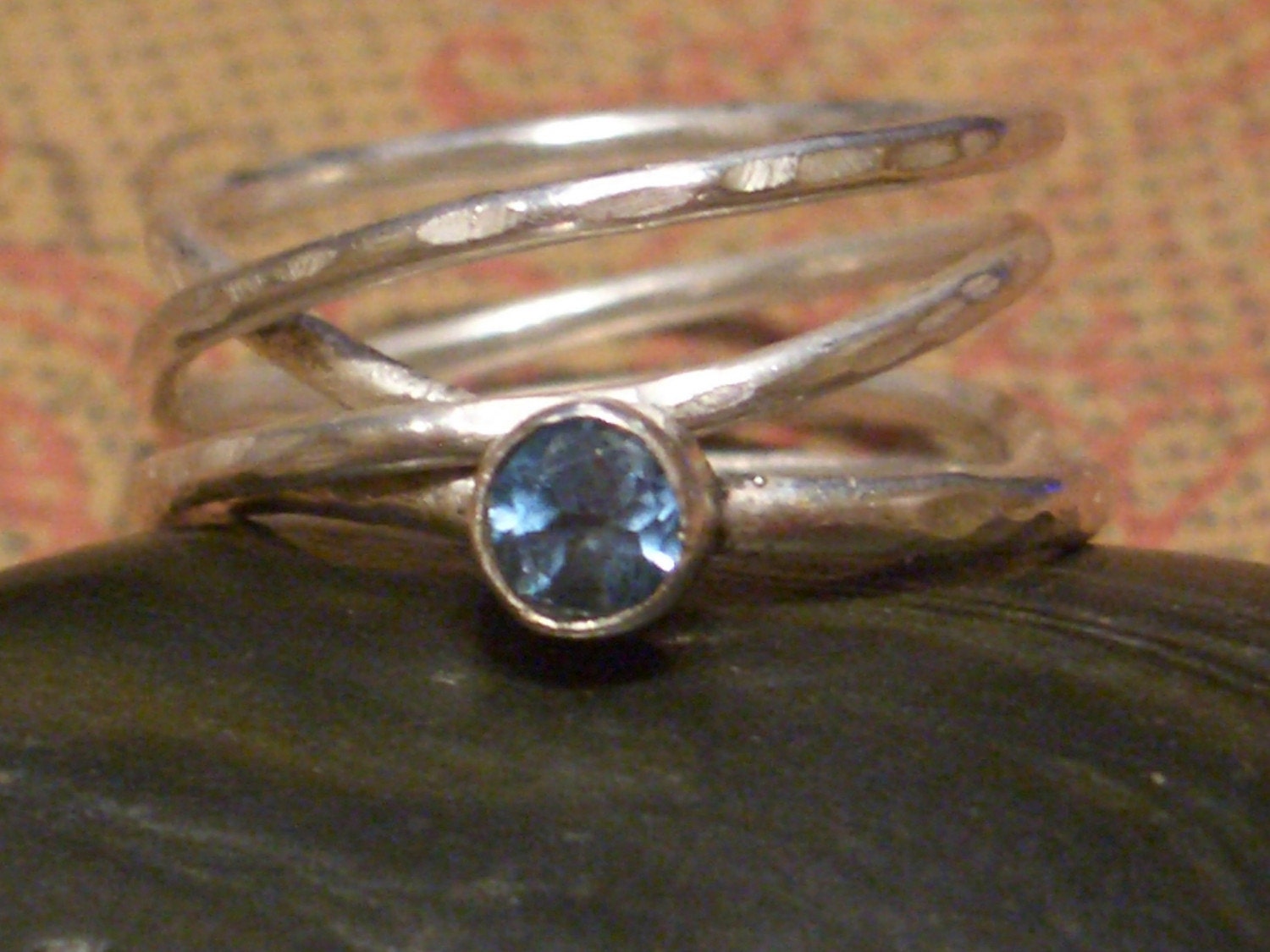 Blue Topaz Mobius Stacking Rings by donnaodesigns