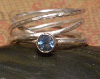 Blue Topaz Mobius Stacking Rings by donnaodesigns