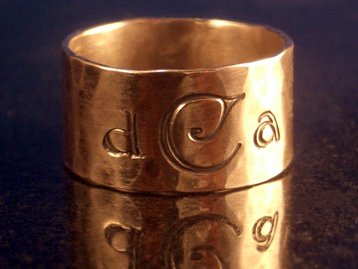 Monogrammed 14kt Gold Band by donnaodesigns