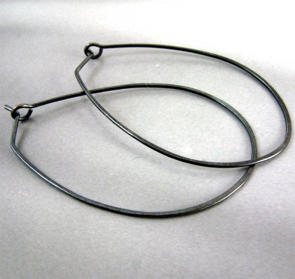 Raindrop Hoops in Sterling Silver