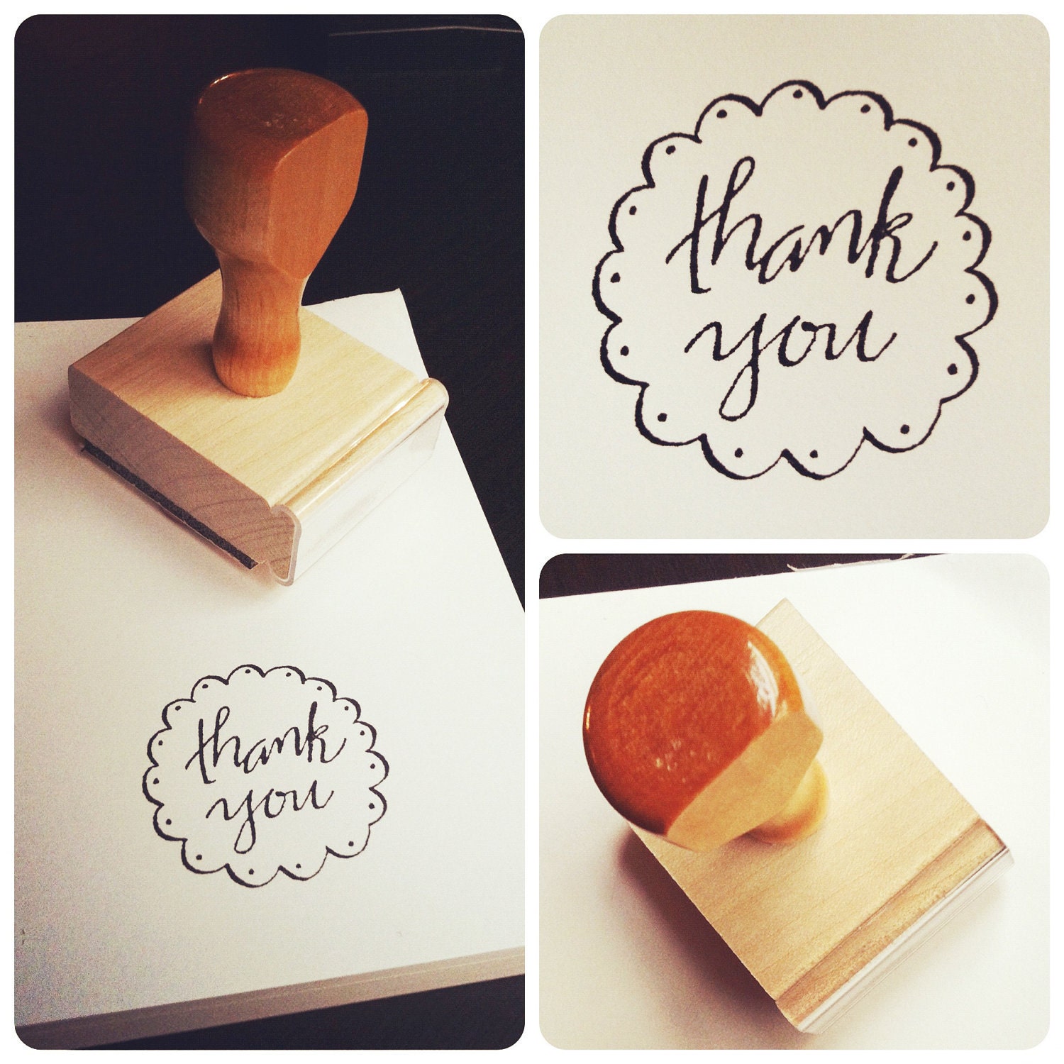 1.5" THANK YOU Circle Design Stamp