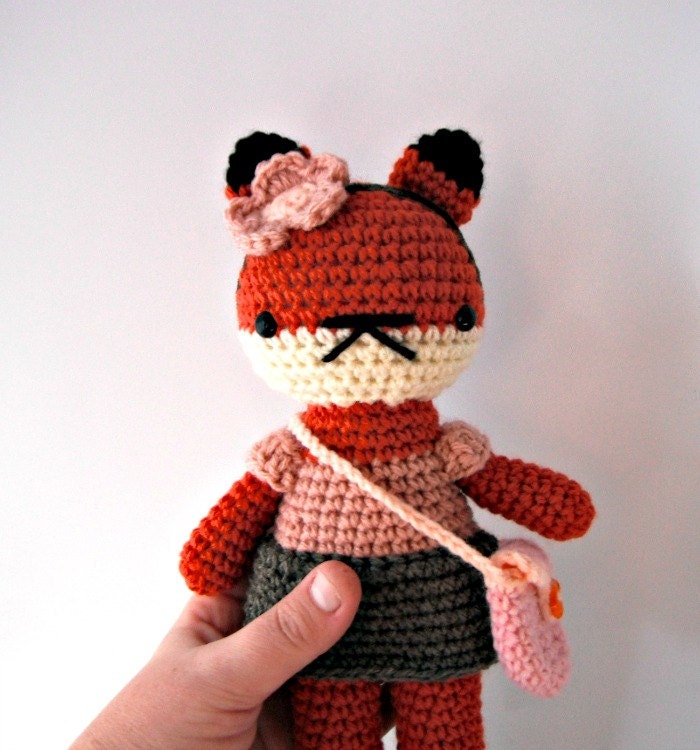 girl toy children fox forest crochet amigurumi plushie .. little poppy .. toy
