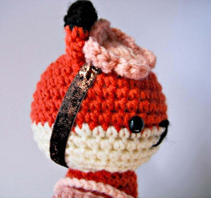 girl toy children fox forest crochet amigurumi plushie .. little poppy .. toy