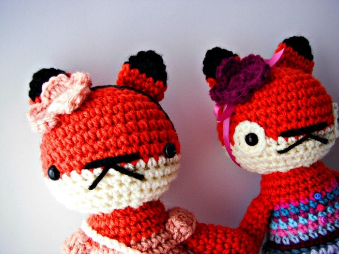 girl toy children fox forest crochet amigurumi plushie .. little poppy .. toy