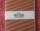 Hand Bound Letterpress Stripe Notebook 3 for 10 - grid paper