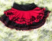 Double layered red and black circle skirt