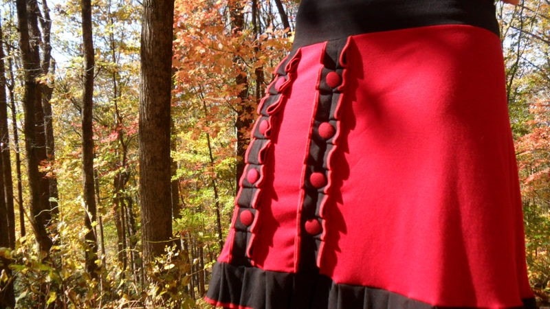 Black and Red Nariko Skirt