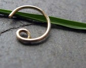 fore nosering-- solid 14k yellow or white gold-- primitive series