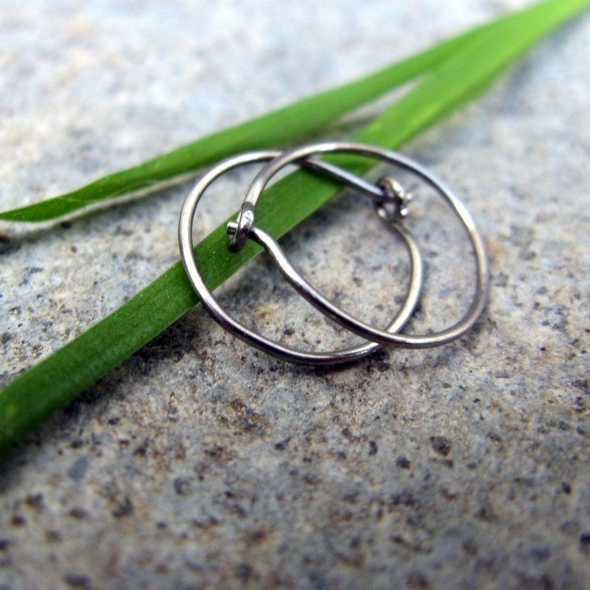 sensitive-- niobium hoop earrings-- primitive series-- handmade by thebeadedlily on etsy
