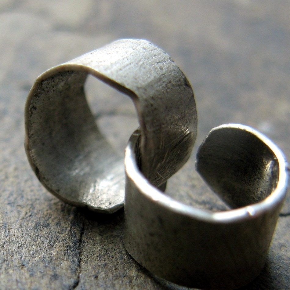 banded set of 2-- custom wide ear cartilage cuff-- primitive series-- handmade by thebeadedlily on etsy