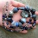 blue beaded necklace or artisan lampwork necklace-- on the blue shore of silence-- handmade by thebeadedlily on etsy