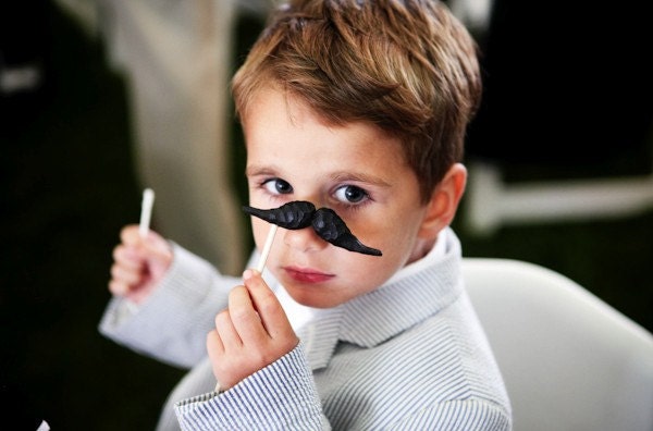 set of four: mustache on a stick, the kid.