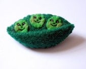 Hey there Sweetpea - Bittersweets HAPPY peapod brooch pin (or small magnet if you'd rather)