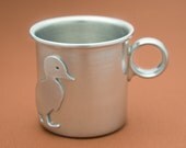 duck baby cup - heirloom pewter