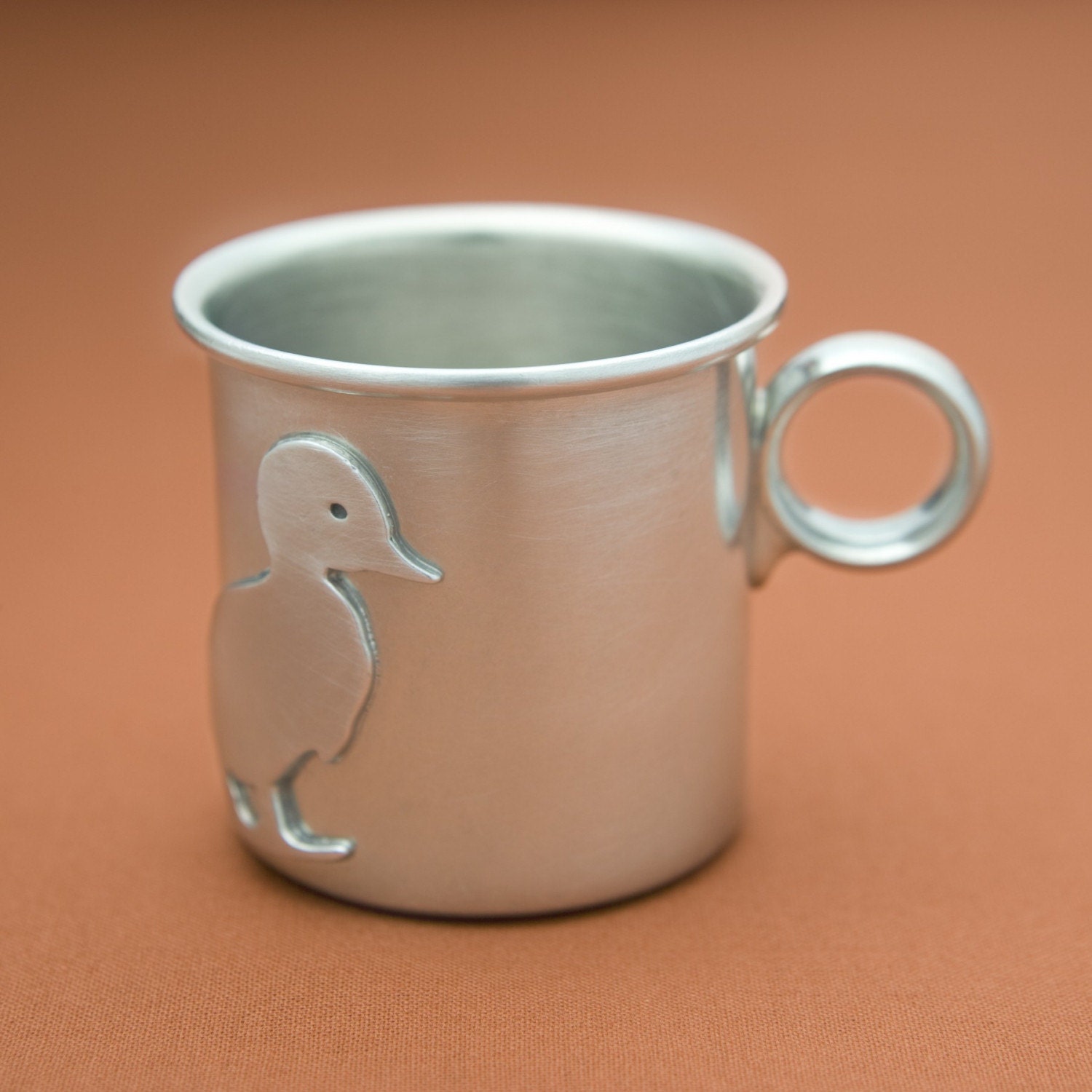 duck baby cup - heirloom pewter