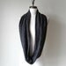CLEARANCE Chunky Circle Scarf, Infinity Scarf in heathered black/grey sweater knit
