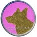 CORUSCATING CORGI: Corgi silhouette on wood plaque in GLITTER, ready to hang