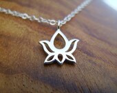 Budding Lotus Necklace- Sterling Silver Flower Bloom Pendant on dainty Sterling chain with Secure Sterling Clasp Namaste Etsy