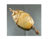 Desert Jasper wire wrapped with 14kt gold filled pendant Custom designer jewelry Australian Designer MSIA team jewellery