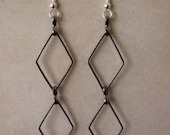 Sterling silver and gunmetal chain earrings Custom designer jewelry Australian Designer MSIA team jewellery