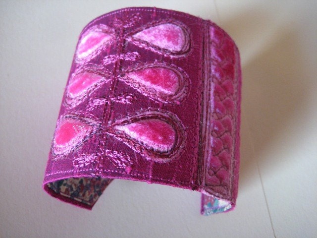 Luxurious Hot Pink Silk Cuff