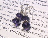 Purple Velvet Swarovski Crystal Earrings