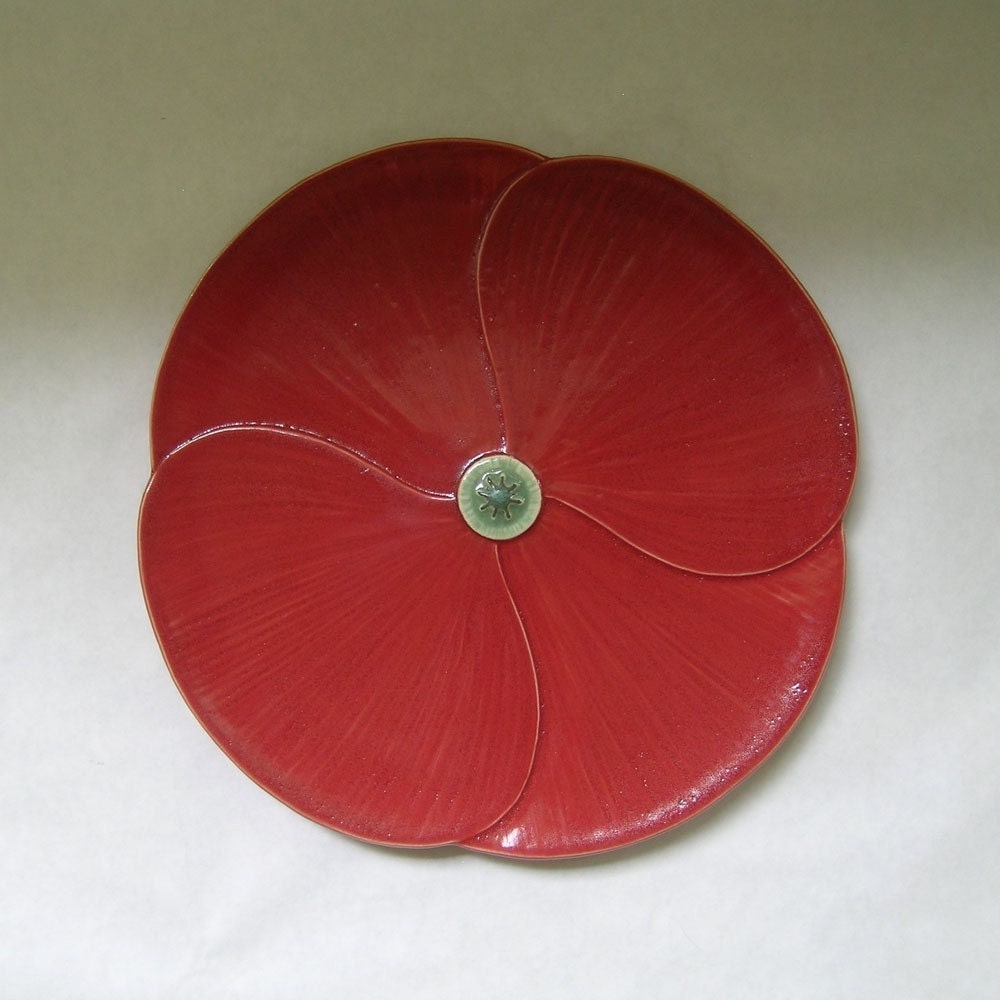 Ceramic Poppy Serving Plate Dinnerware, Entertaining, Tabletop