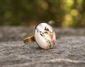 Fox Ring, The Little Fox Prince, Wearable Art,  Antique Gold Brass, Adjustable