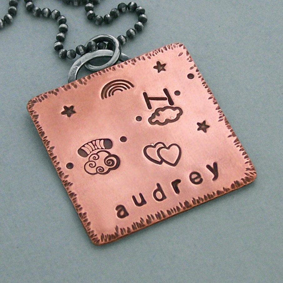 Agility Remembrance Necklace - Personalized - Agility in Heaven - Hand Stamped Copper and Sterling Silver