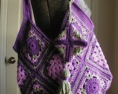 PDF Crochet Pattern - Vintage Style Granny Square Bag