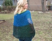 Caribbean Ocean Handmade Crochet Poncho