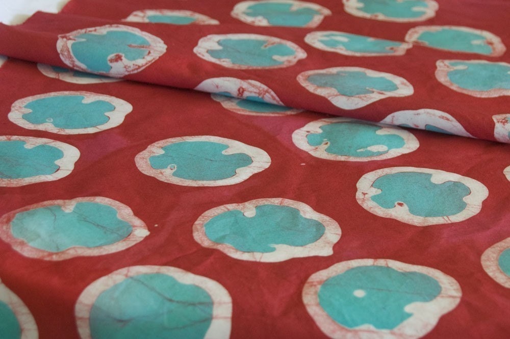 Aqua Red Fabric