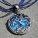 Round Stained Glass and Filigree Pendant - Tree of LIfe (SGT-P15)