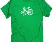 10 Speed Bike Retro Schwinn Bicycle Silhouette Graphic Kelly Green T-shirt - S,M,L,XL,XXL Sizes Available