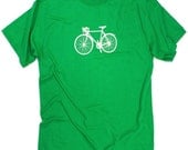 10 Speed Bike Retro Schwinn Bicycle Silhouette Graphic Kelly Green T-shirt - S,M,L,XL,XXL Sizes Available