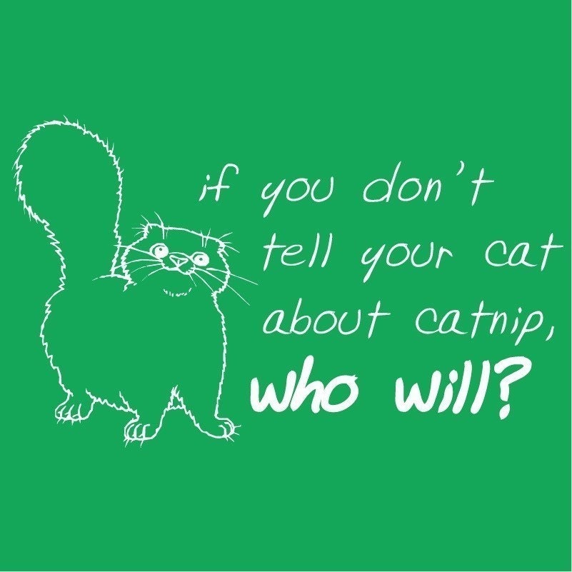 If you don't tell your cat about the Dangers of Catnip who will Pet Cat Cute Tshirt