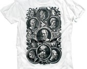 Philosophy Plato Socrates Vintage Illustration Cool Graphic T-shirt (S,M,L,XL,XXL)
