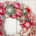 Special Pinks Aqua Vintage Ornaments Wreath Shiny Brite Fabulous BIG