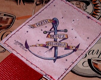 Death Before Dishonor Sailor Anchor Old School Tattoo Vinyl Bookmark by Agorables Clothing