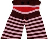 Girly Sock Monkey Longies- 12-18 Months