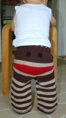 Classic Sock Monkey Crankypants- Size 12-18  Months