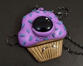 Cyclops Cupcake Necklace with Monster Teeth