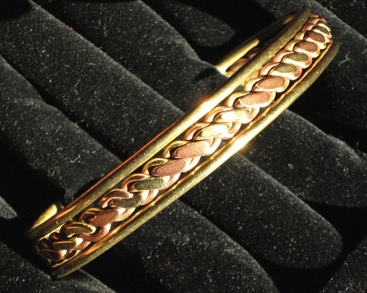 Modernist Art Moderne CoppeR Bangle Cuff Twist Braided Brass Vintage Amazing Twisted Rope Metal Bracelet Woven