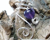 Amethyst Celtic Heart Crystal Ear Cuff