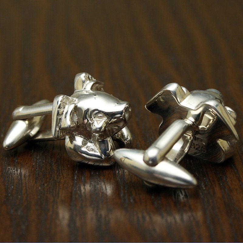 When pigs can fly Cufflinks, Sterling Silver, Handcrafted