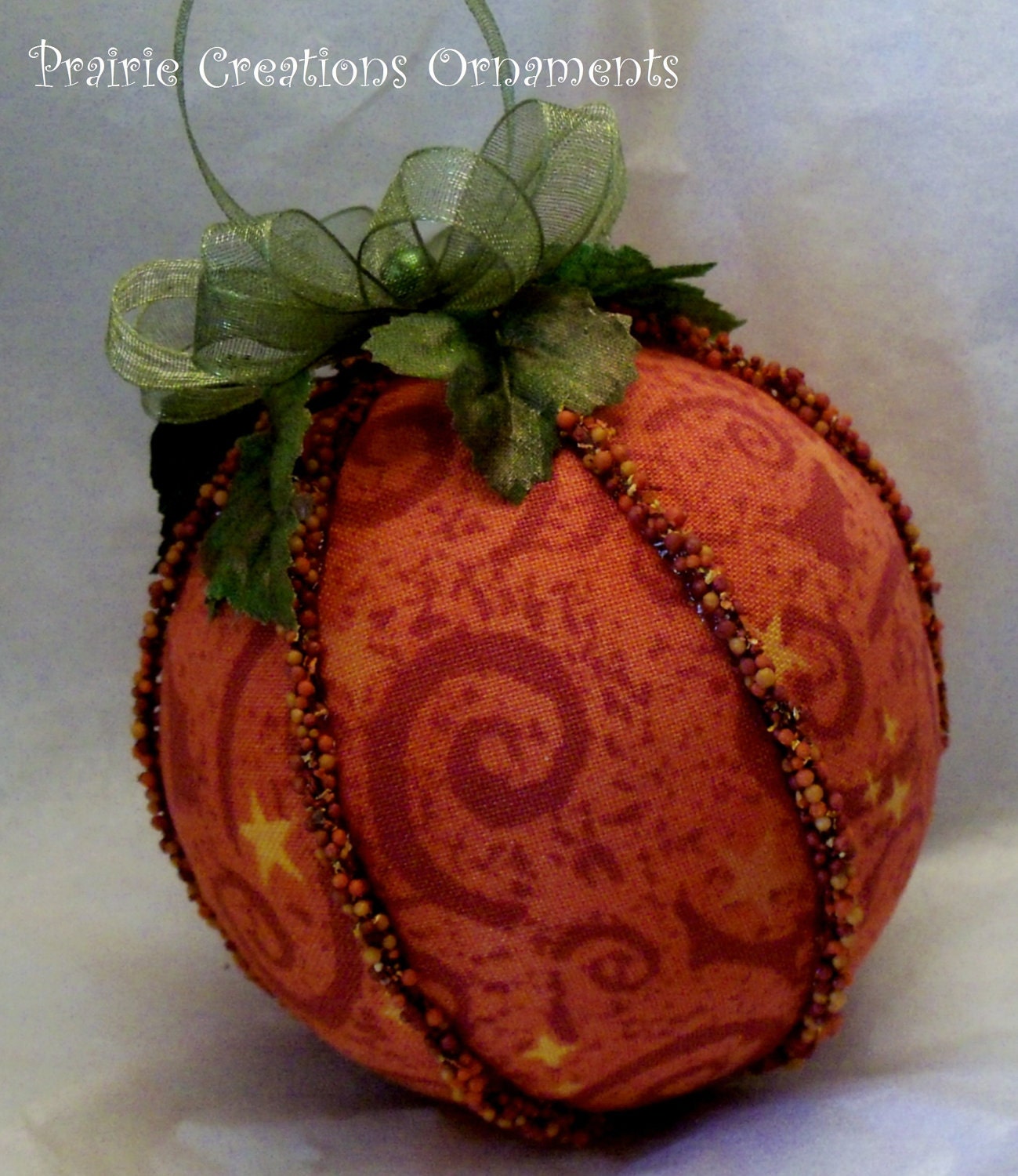 Mystical Pumpkin Quilted Fall Decor Kimekomi Ornament
