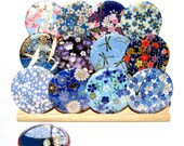 Pocket Mirrors - Cool Front - Set of 5 Japanese chiyogami mirrors with gift bags - LIMITED EDITION