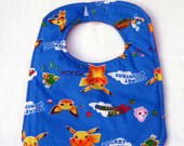 Pocket Monster - Pikachu character  Baby Bib  -  Handmade By Sewinggranny