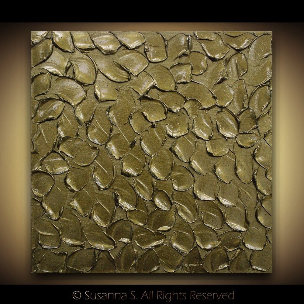 Original Modern Abstract Fine Art- Metallic BRONZE Textured Palette Knife Painting MIX and MATCH by Susanna